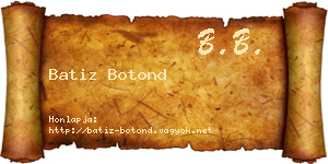 Batiz Botond névjegykártya